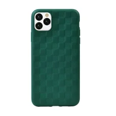 Devia Woven2 vzorované mäkké puzdro pre iPhone 11 Pro Max, zelené puzdro