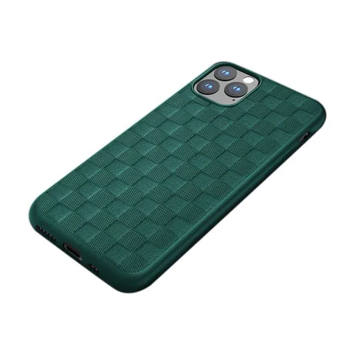 Devia Woven2 vzorované mäkké puzdro pre iPhone 11 Pro Max, zelené puzdro - 2