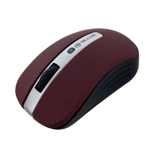 Bezdrôtová myš Tellur Basic, LED, tmavočervená - 1