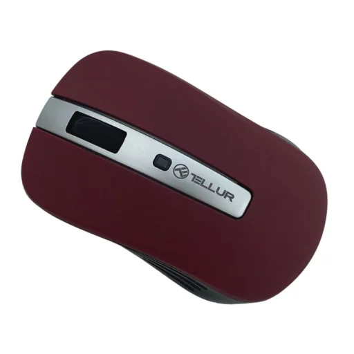 Bezdrôtová myš Tellur Basic, LED, tmavočervená - 2
