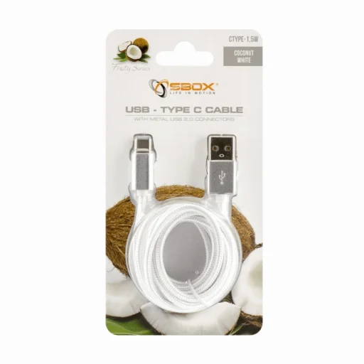 Sbox USB–Type-C 15W kábel USB–Type-C 1,5 m Coconut White - 3