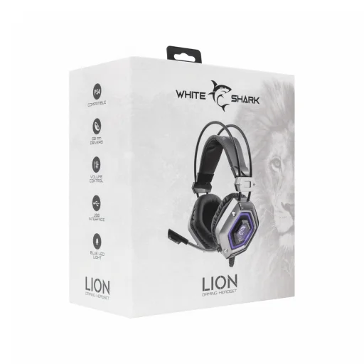 White Shark GH-1841 Lion Silver herné slúchadlá s mikrofónom - 7
