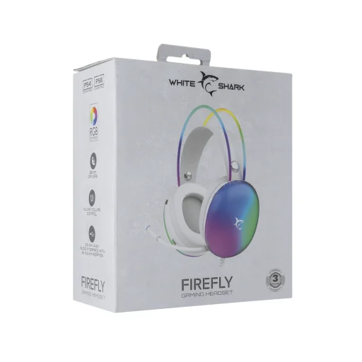 White Shark GH-2342 Firefly White herný headset - 7