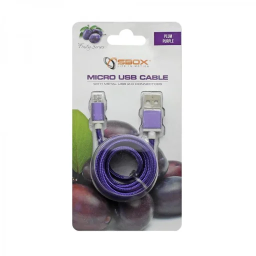 Sbox USB – Micro USB kábel 1,5 m USB-10315U fialový - 3