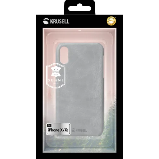 Krusell Sunne Cover Apple iPhone XS vintage sivé puzdro - 6