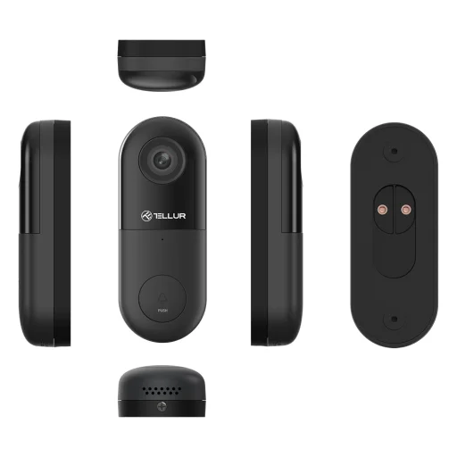 Tellur Smart WiFi Video DoorBell 1080P, PIR, Wired Black - 3