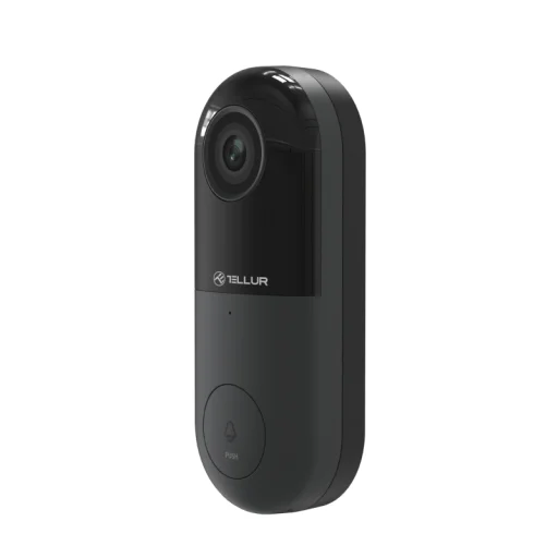 Tellur Smart WiFi video zvonček 1080P, PIR, drôtový, čierny - 1