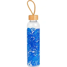 Cambridge CM06992 Esőerdei mintás üveg kulacs 750 ml bambusz fedéllel