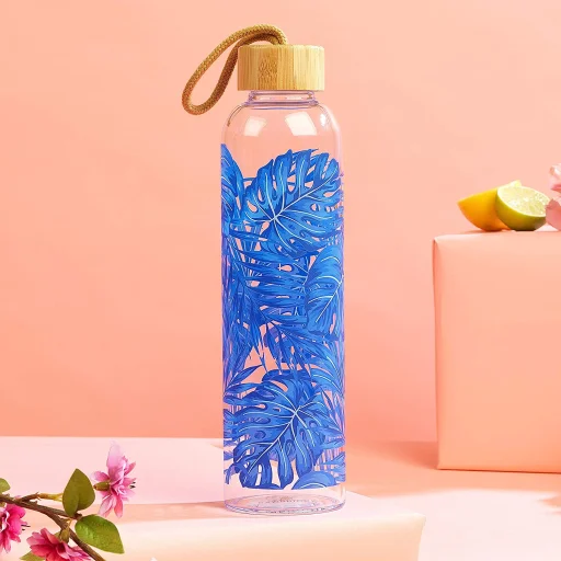 Cambridge CM06992 Sklenená fľaša s motívom dažďového pralesa 750 ml s bambusovým viečkom - 3