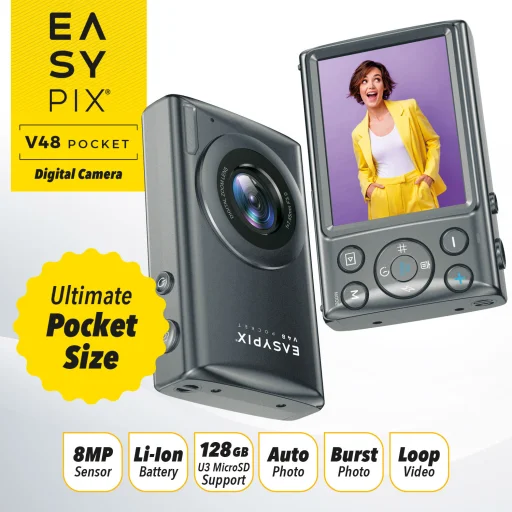 Kompaktný digitálny fotoaparát Easypix V48 Pocket Anthrazite - 6