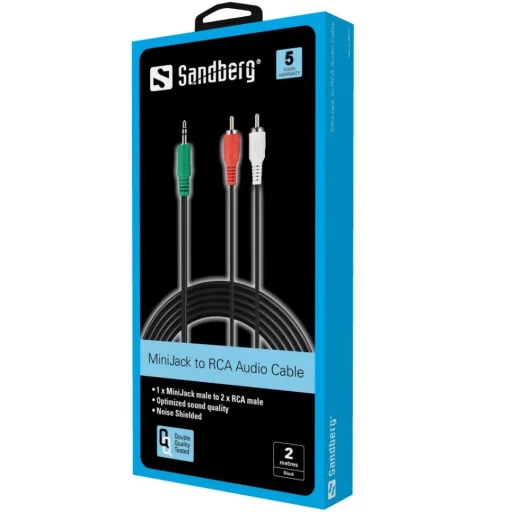 Sandberg 500-97 MiniJack-M->2xRCA-M 2m - 2