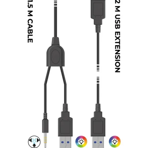 Subsonic Spectra LED herný headset čierny - 9