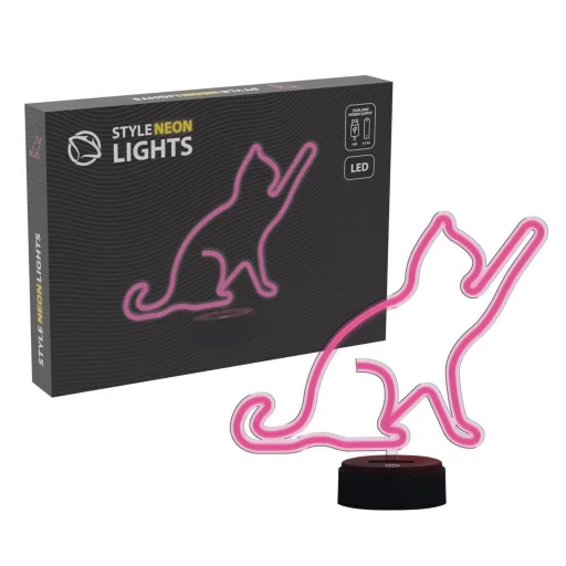 Manta SNL80PK LED lampa svetelná dekorácia v tvare mačky ružová - 1