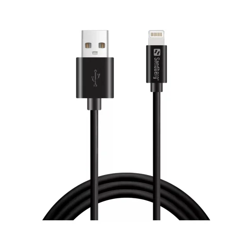 Sandberg 441-39 USB–Lightning MFI 1 m fekete szinkronizáló és töltőkábel - 1
