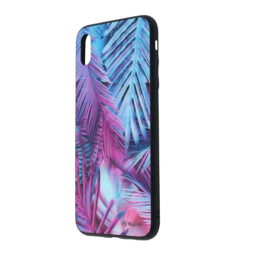 Tellur Cover Glass vzorované puzdro pre iPhone XS MAX, palmový list - 2