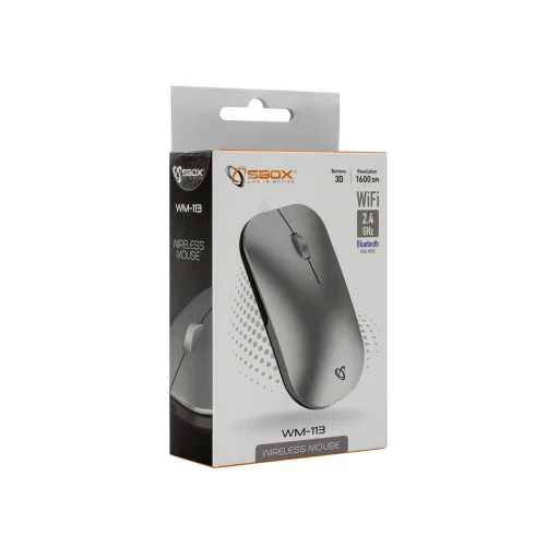Sbox WM-113 Wireless Silver bezdrôtová myš - 7