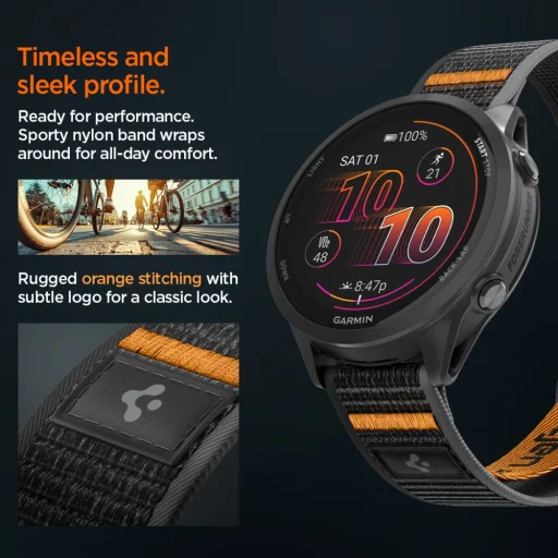 Garmin Quick Release 22 mm Spigen Athlex Air aktívny čierno-oranžový - 9