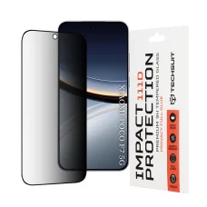 Techsuit - 111D Privacy Full Glue - Xiaomi Poco F7 - Čierne tvrdené sklo
