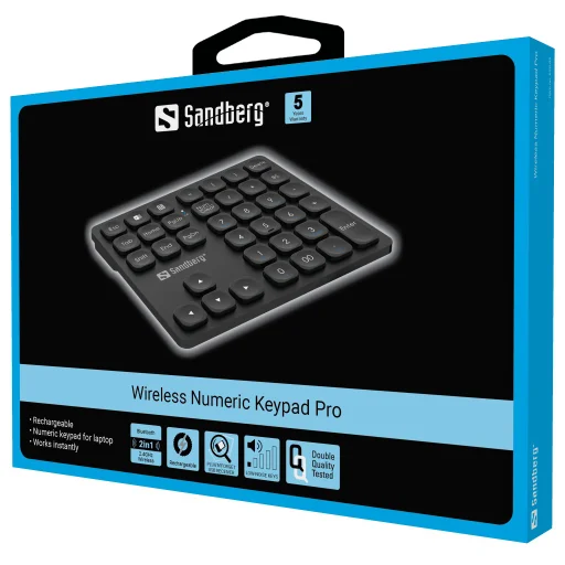 Sandberg 630-09 Wireless Numeric Keypad Pro vezeték nélküli numerikus billentyűzet - 6