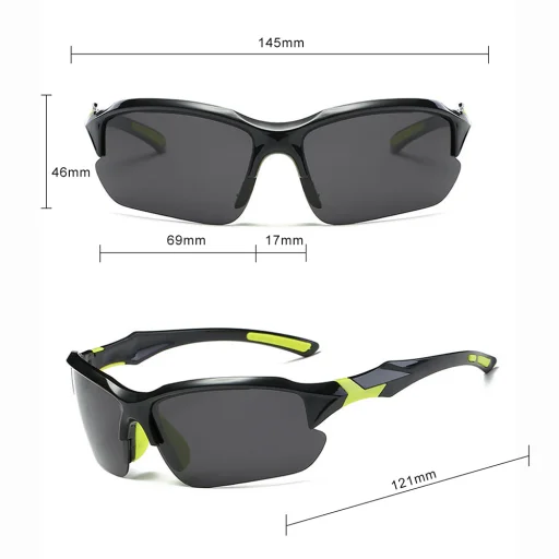 Techsuit - Cyklistické okuliare (9301) - na cyklistiku a outdoorové športové aktivity, s UV ochranou, unisex - Čierna / Modrá - 5