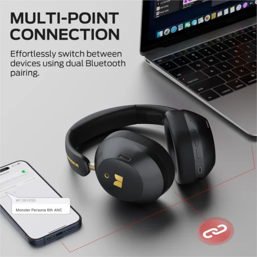 Bluetooth slúchadlá Monster Persona 6th, čierne - 3