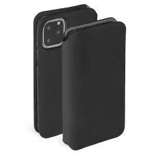 Krusell Sunne PhoneWallet Apple iPhone 11 Pro Max kožené vyklápacie puzdro, vintage čierna