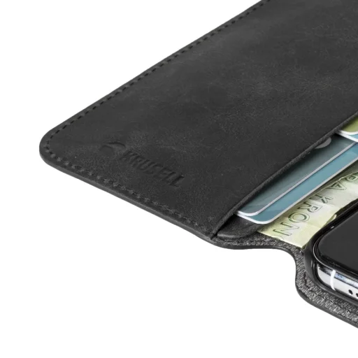 Krusell Sunne PhoneWallet Apple iPhone 11 Pro Max valódi bőr fliptok tok, vintage fekete - 5