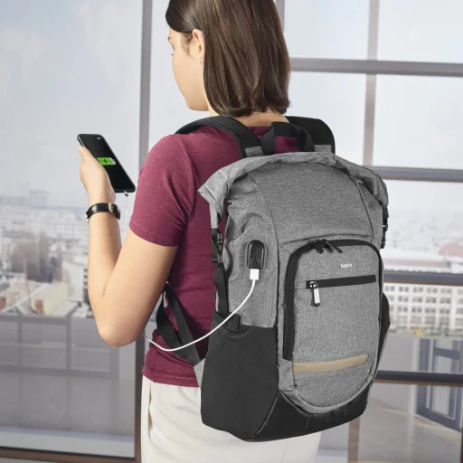 Hama 00217239 Terra Backpack 15.6 Grey laptop hátizsák - 7