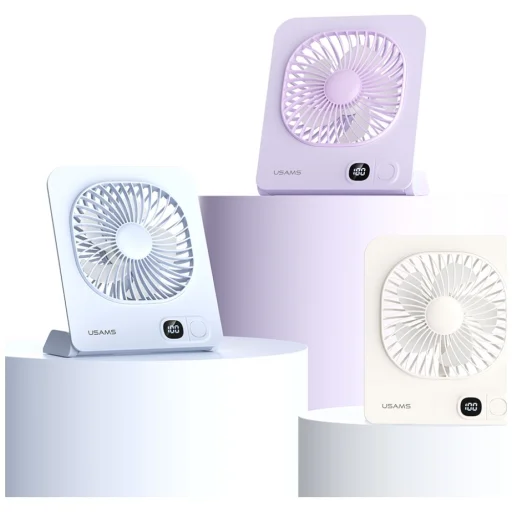 USAMS ZB363 magnetický stolný ventilátor modrý - 5