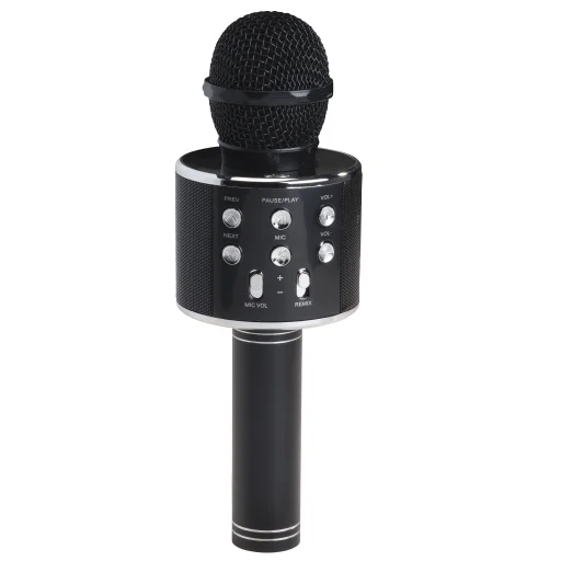 Denver KMS-20BMK2 Black bezdrôtový Bluetooth karaoke mikrofón s reproduktorom - 1