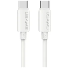 USAMS U98 30W 3A silikónový rýchlonabíjací kábel USB-C – Lightning biely
