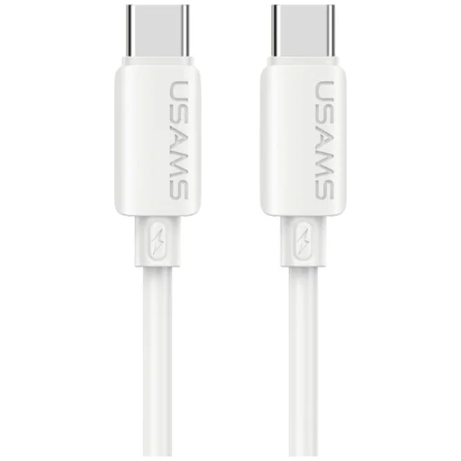 USAMS U98 30W 3A silikónový rýchlonabíjací kábel USB-C – Lightning biely - 1
