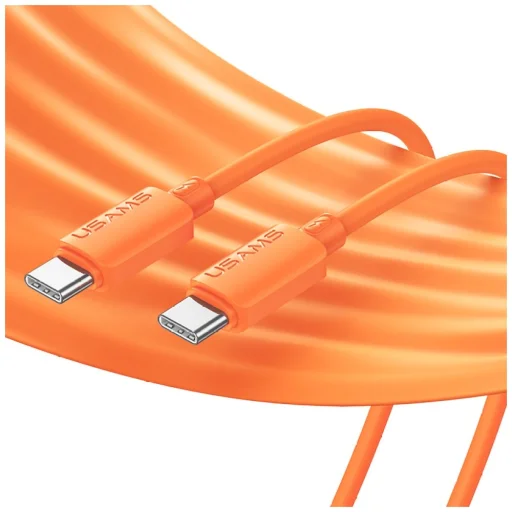USAMS U98 60 W 3 A silikónový rýchlonabíjací USB-C - USB-C kábel oranžový - 3