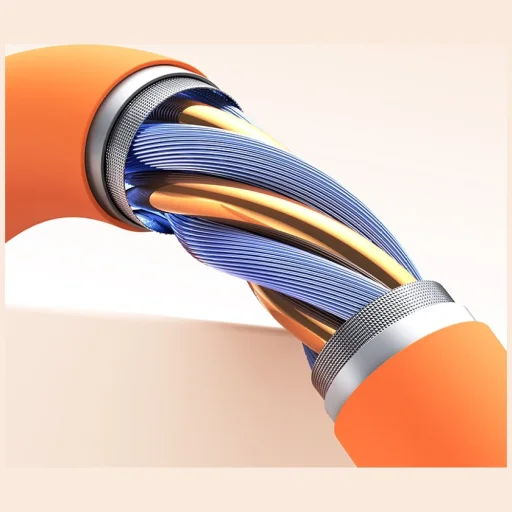 USAMS U98 60 W 3 A silikónový rýchlonabíjací USB-C - USB-C kábel oranžový - 7
