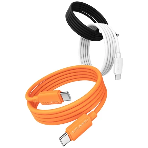 USAMS U98 60 W 3 A silikónový rýchlonabíjací USB-C - USB-C kábel oranžový - 10