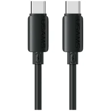 USAMS U98 60W 3A silikónový rýchlonabíjací kábel USB-C na USB-C čierny