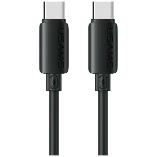 USAMS U98 60W 3A silikónový rýchlonabíjací kábel USB-C na USB-C čierny - 1