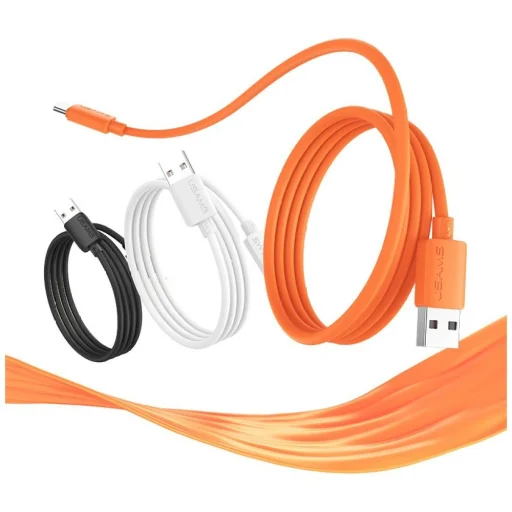 USAMS U98 3A silikónový rýchlonabíjací USB-C kábel oranžový - 6