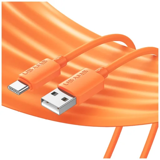 USAMS U98 3A silikónový rýchlonabíjací USB-C kábel oranžový - 7