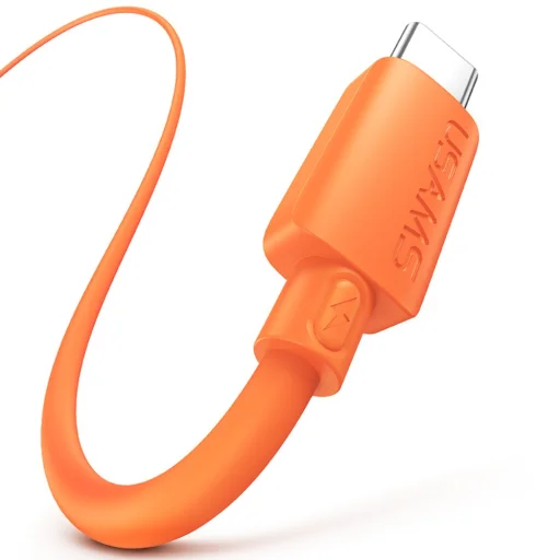 USAMS U98 3A silikónový rýchlonabíjací USB-C kábel oranžový - 2