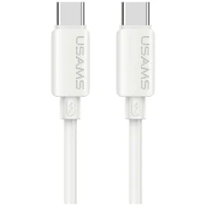 USAMS U98 60W 3A silikónový rýchlonabíjací kábel USB-C – USB-C biely