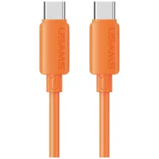 USAMS U98 60 W 3 A silikónový rýchlonabíjací USB-C - USB-C kábel oranžový