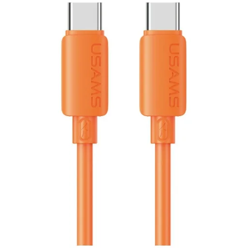 USAMS U98 60 W 3 A silikónový rýchlonabíjací USB-C - USB-C kábel oranžový - 1