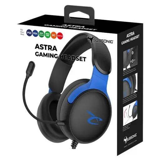 Subsonic Astra herný headset čierny/modrý - 7
