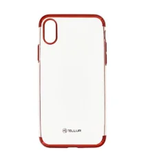 Tellur silikónový galvanizovaný kryt pre iPhone X/XS, červený
