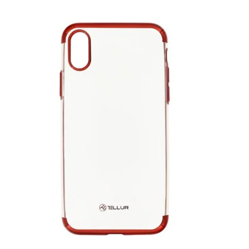 Tellur silikónový galvanizovaný kryt pre iPhone X/XS, červený - 1