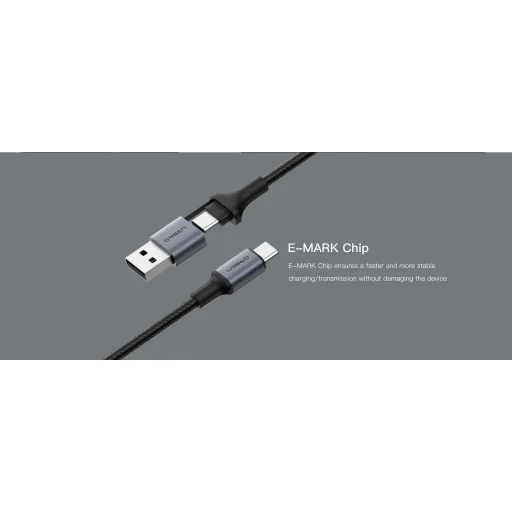 Orsen S8 2 v 1 USB a Type-C 5A 1,5 m čierny kábel - 4