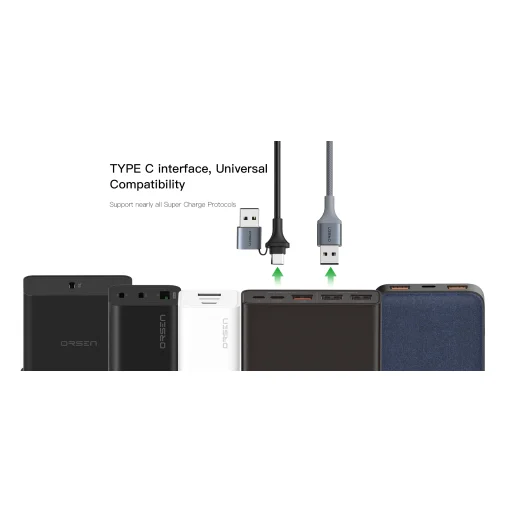 Orsen S8 2 v 1 USB a Type-C 5A 1,5 m čierny kábel - 6