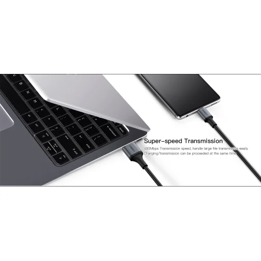 Orsen S8 2 az 1-ben USB és Type-C 5A 1,5 m fekete kábel - 9