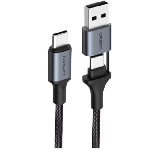 Orsen S8 2 v 1 USB a Type-C 5A 1,5 m čierny kábel - 1